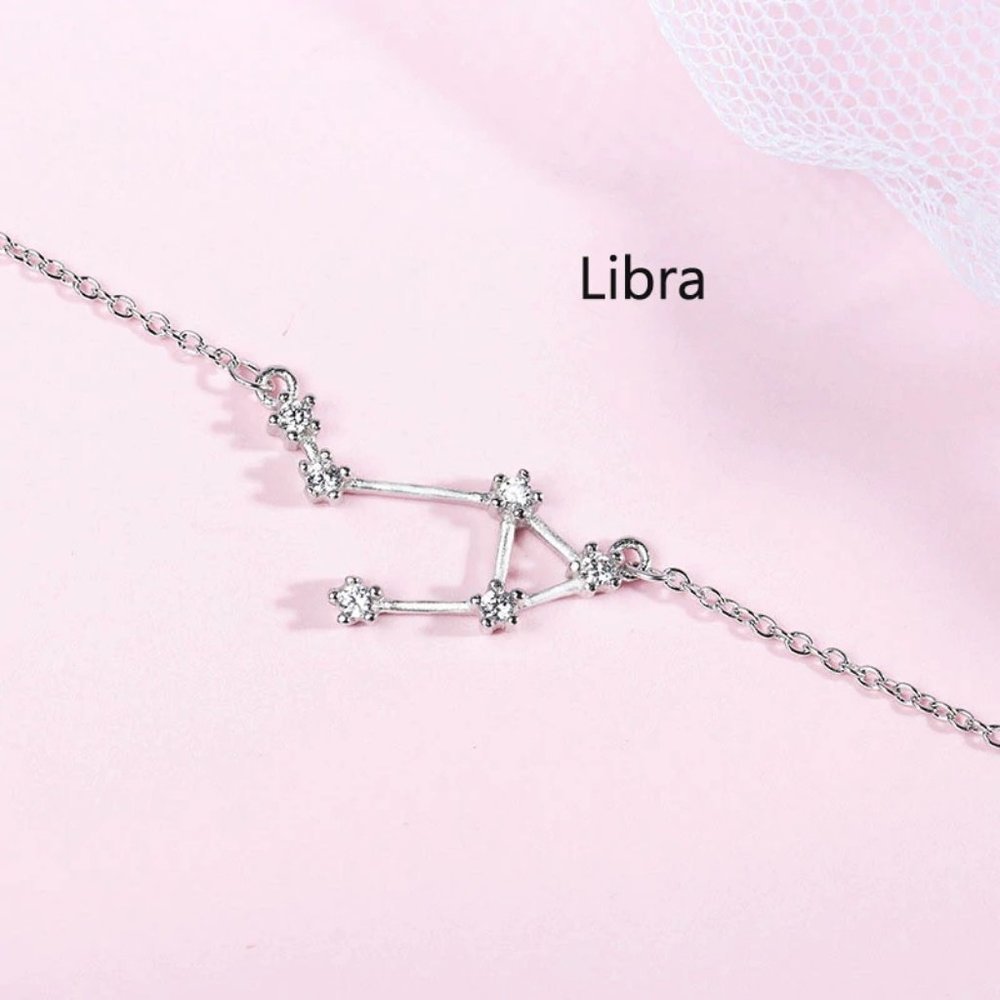 NEW 925 Sterling Silver Zodiac Bracelet-Libra